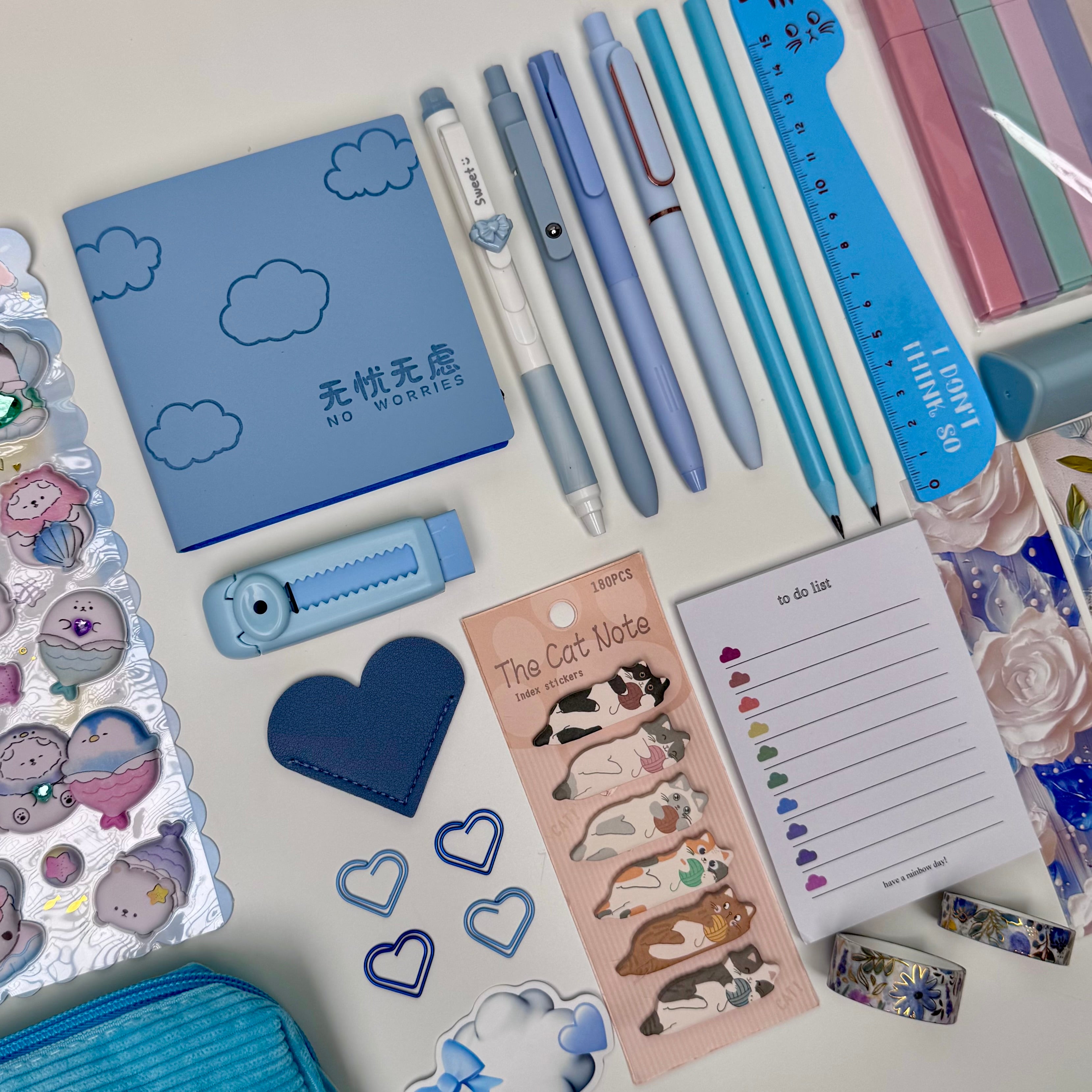 Blue stationery set