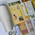 Yellow stationery set + tumbler