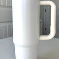 30oz Insulated travel tumbler with handle / White