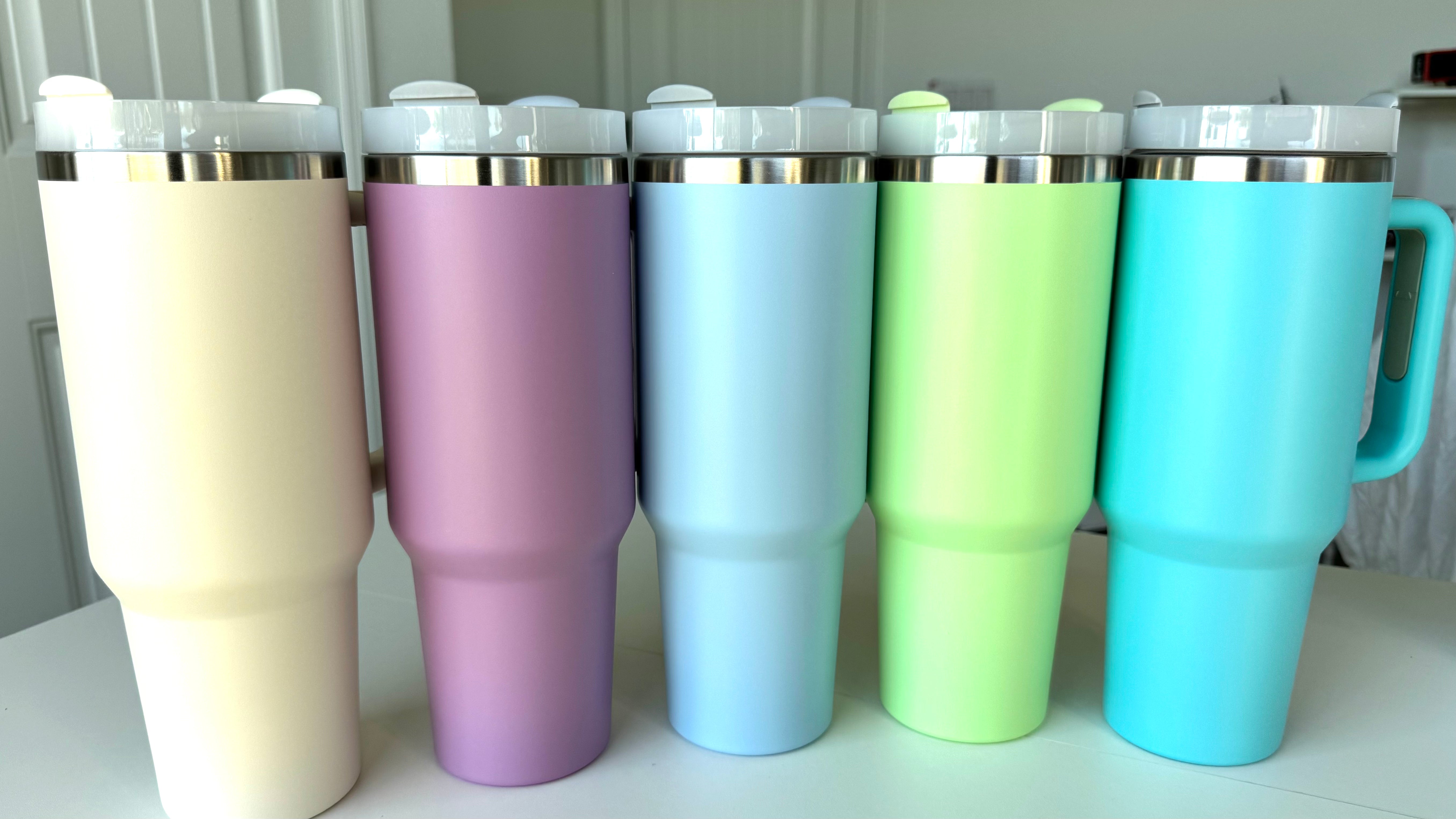 40oz Insulated travel tumbler with handle / Green