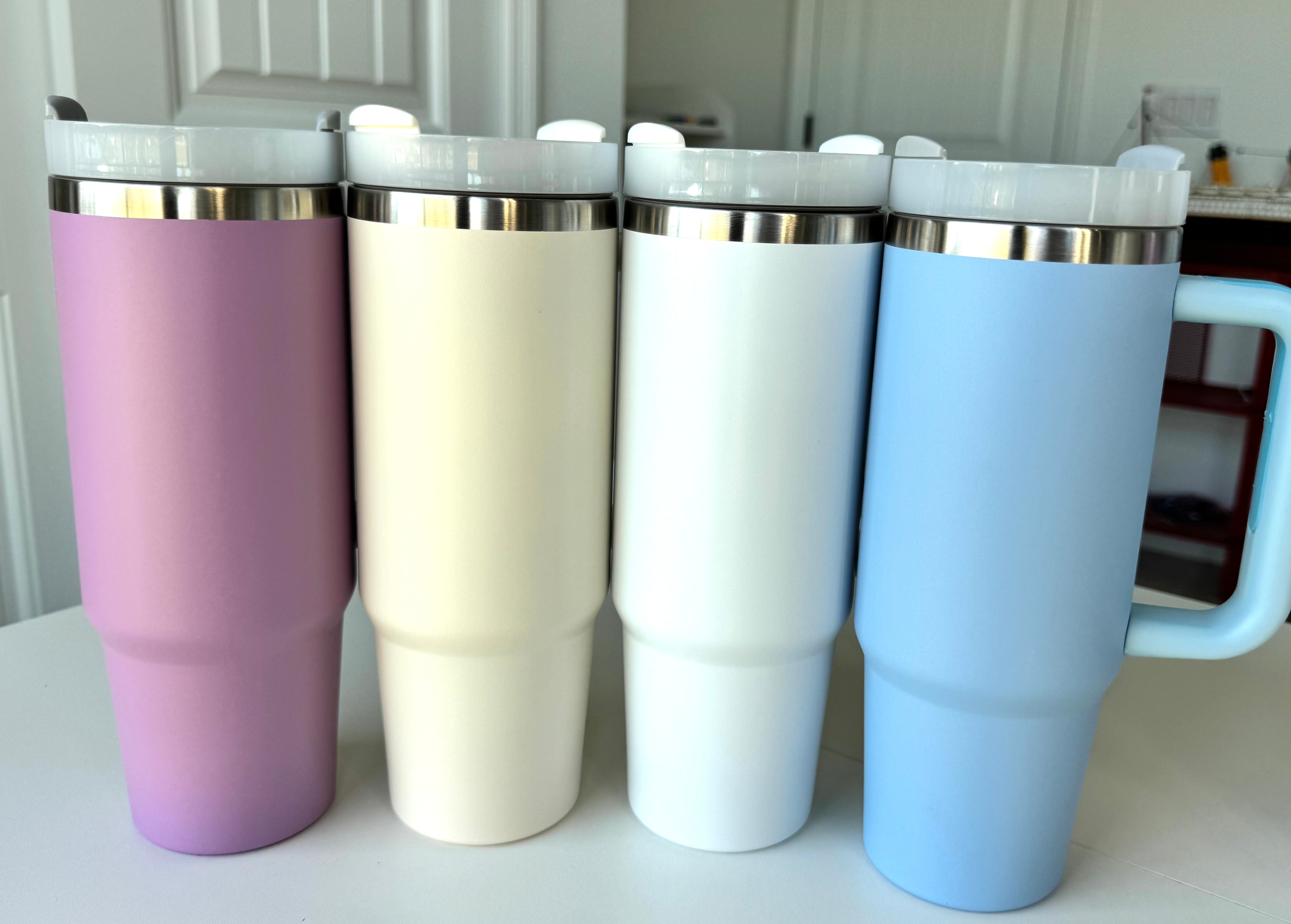 30oz Insulated travel tumbler with handle / Blue