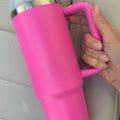 30oz Insulated travel tumbler with handle / Pink