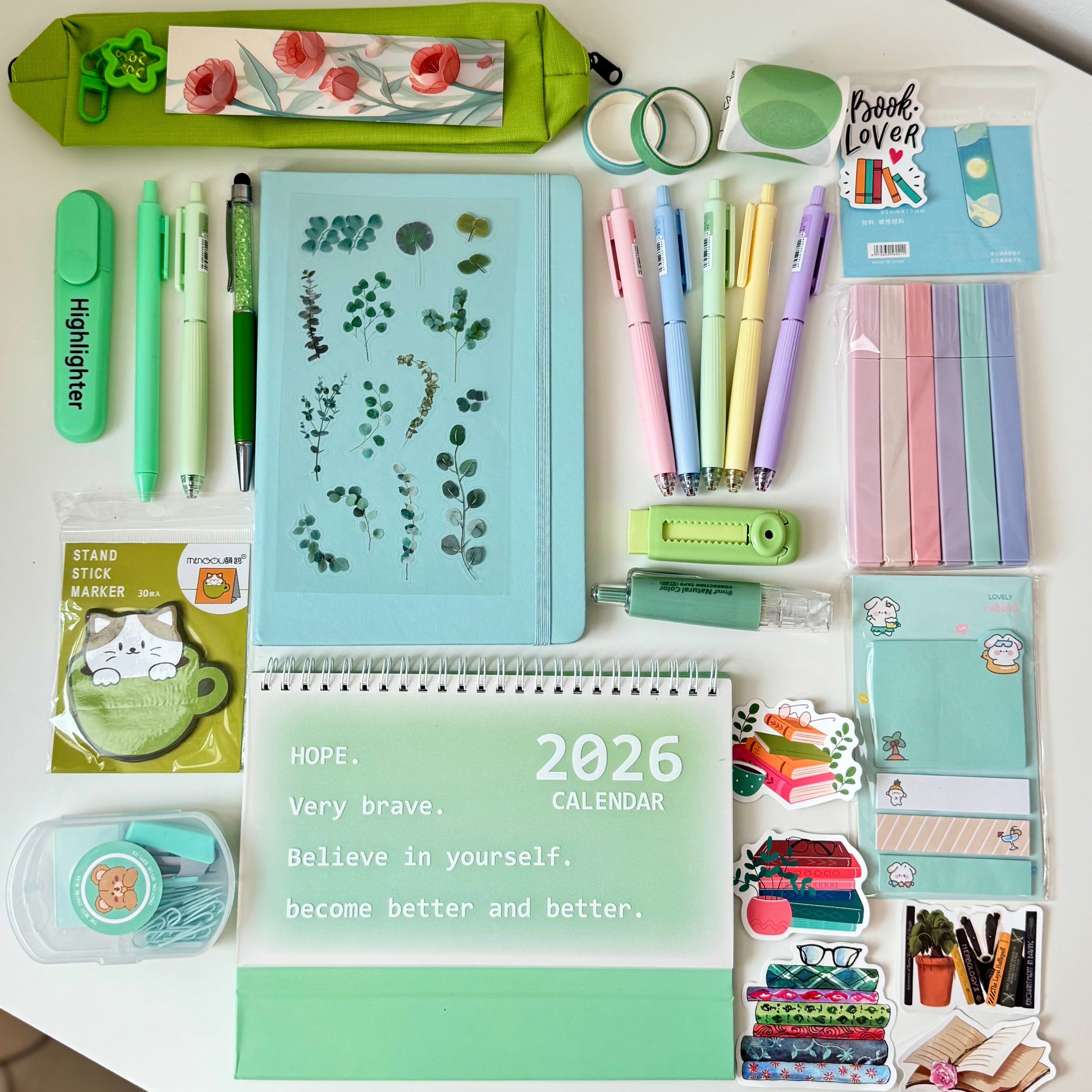 Bookish Bundle / Green /Stationery set