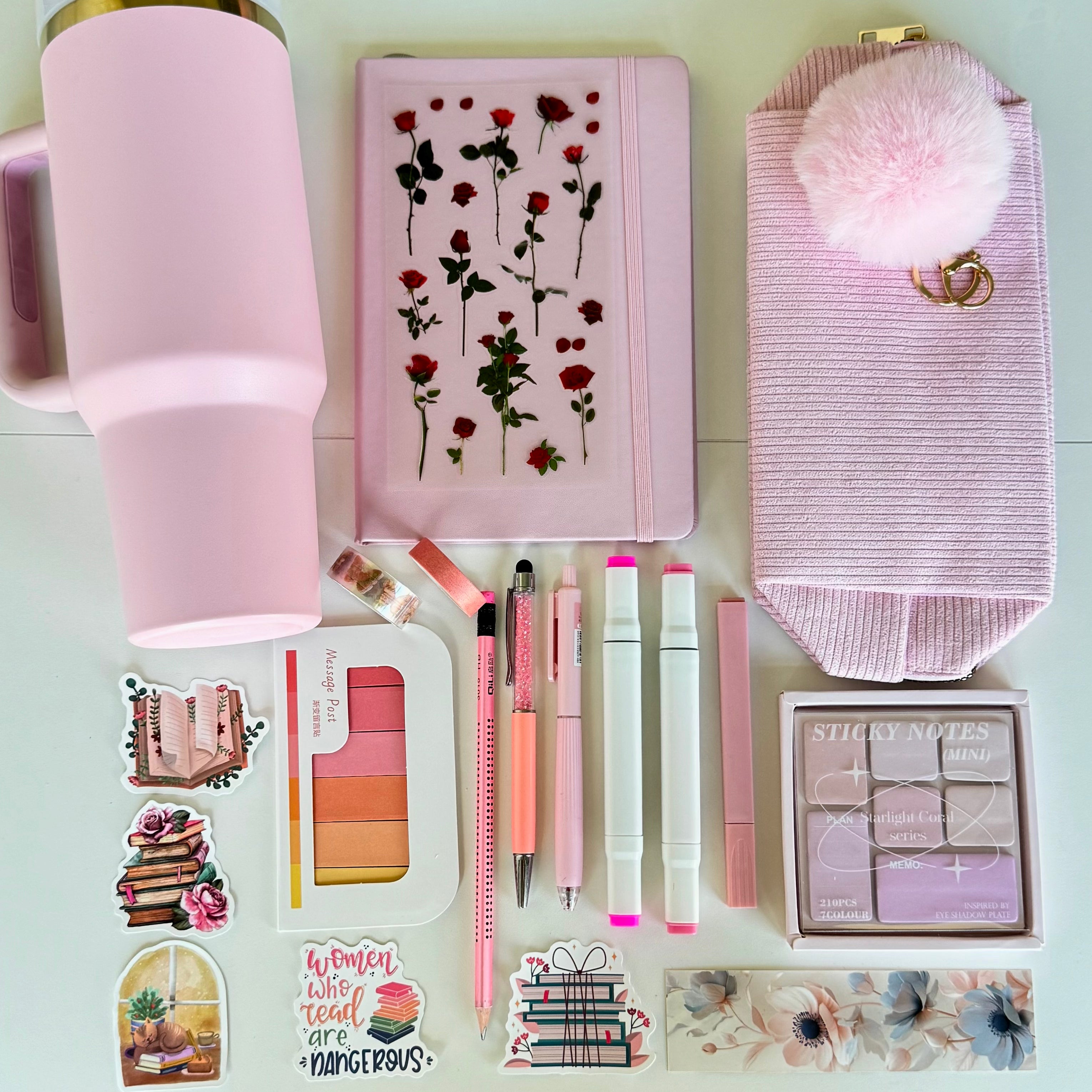 Stationery & Tumbler Gift Set / Soft Pink