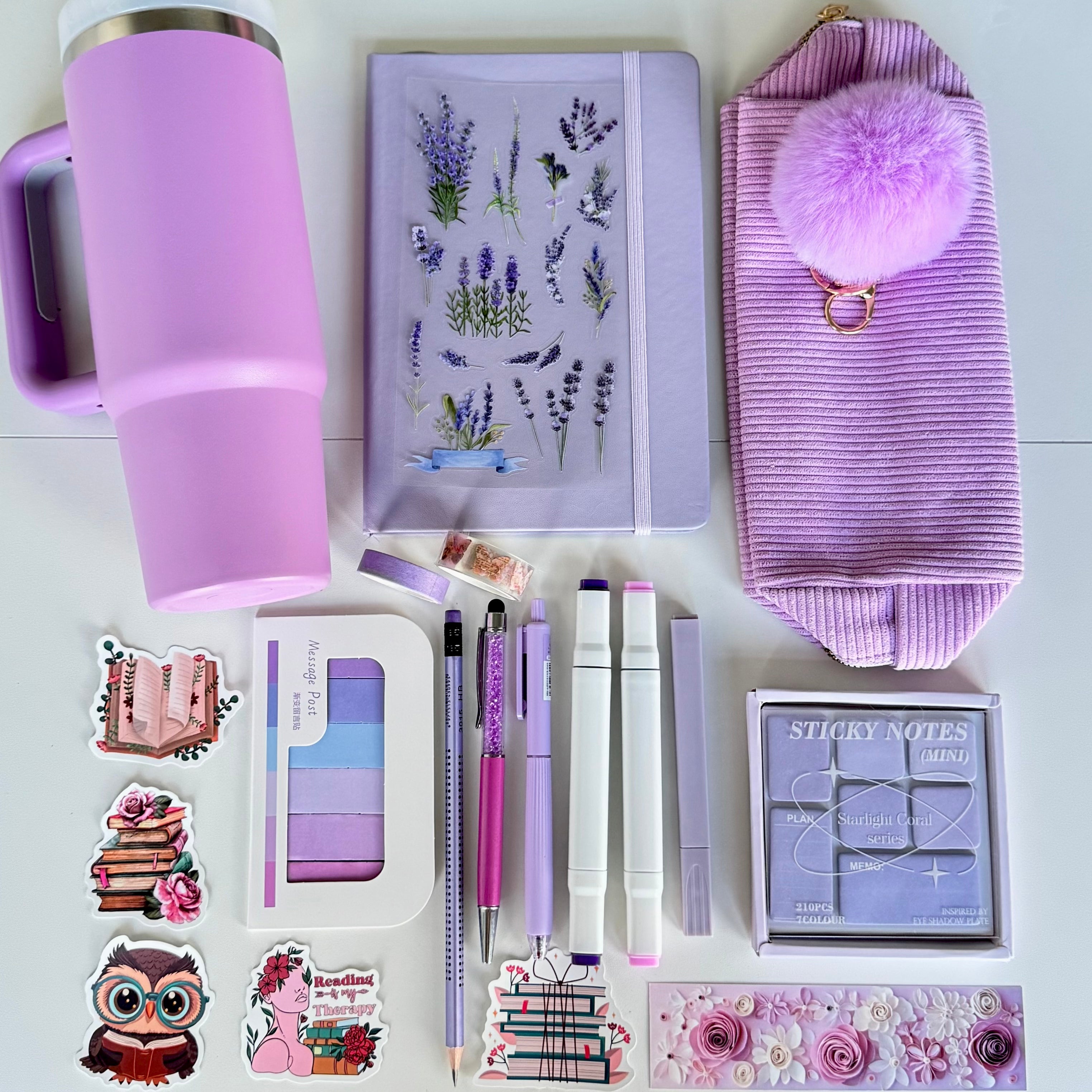 Stationery & Tumbler Gift Set /Lavender