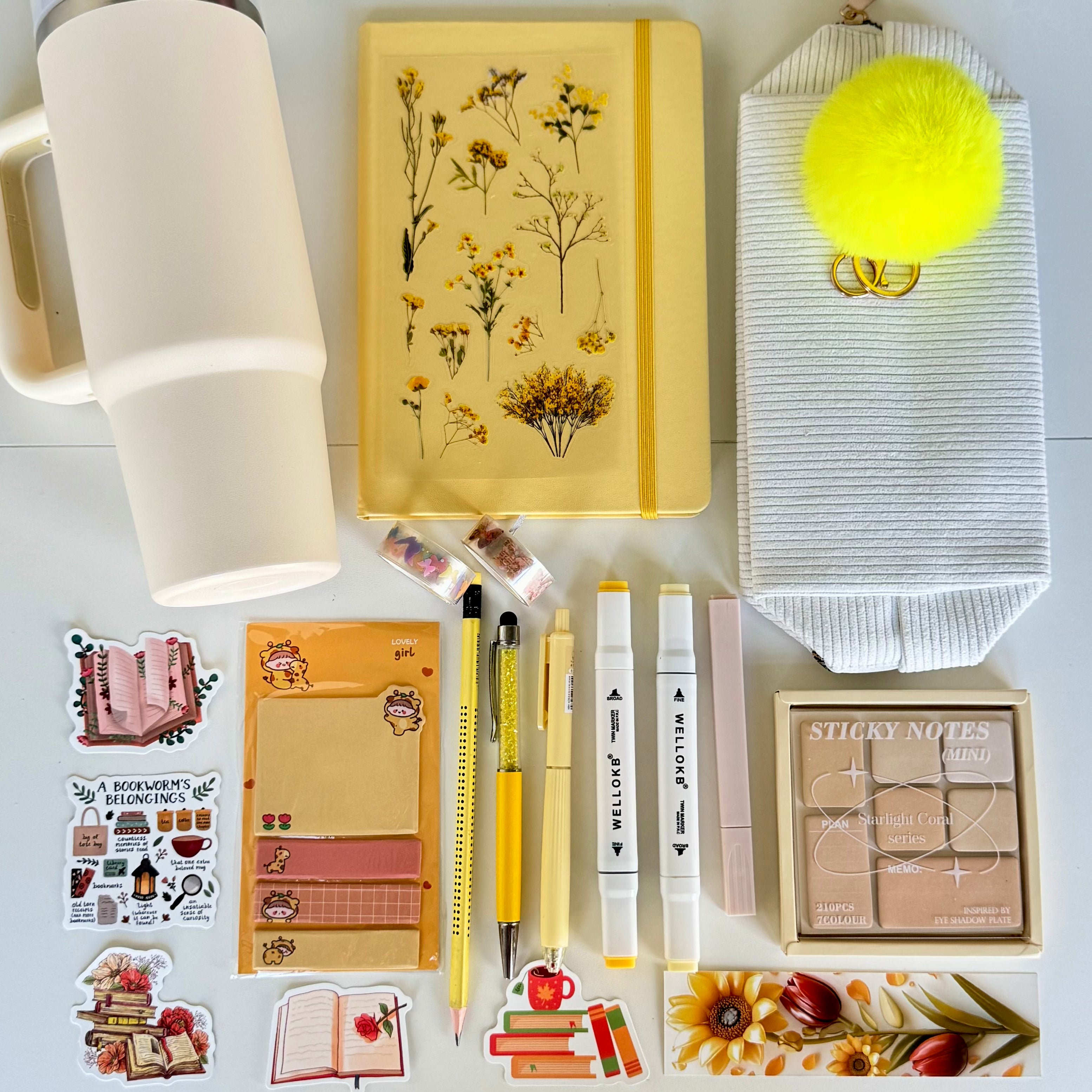 Stationery & Tumbler Gift Set / Yellow