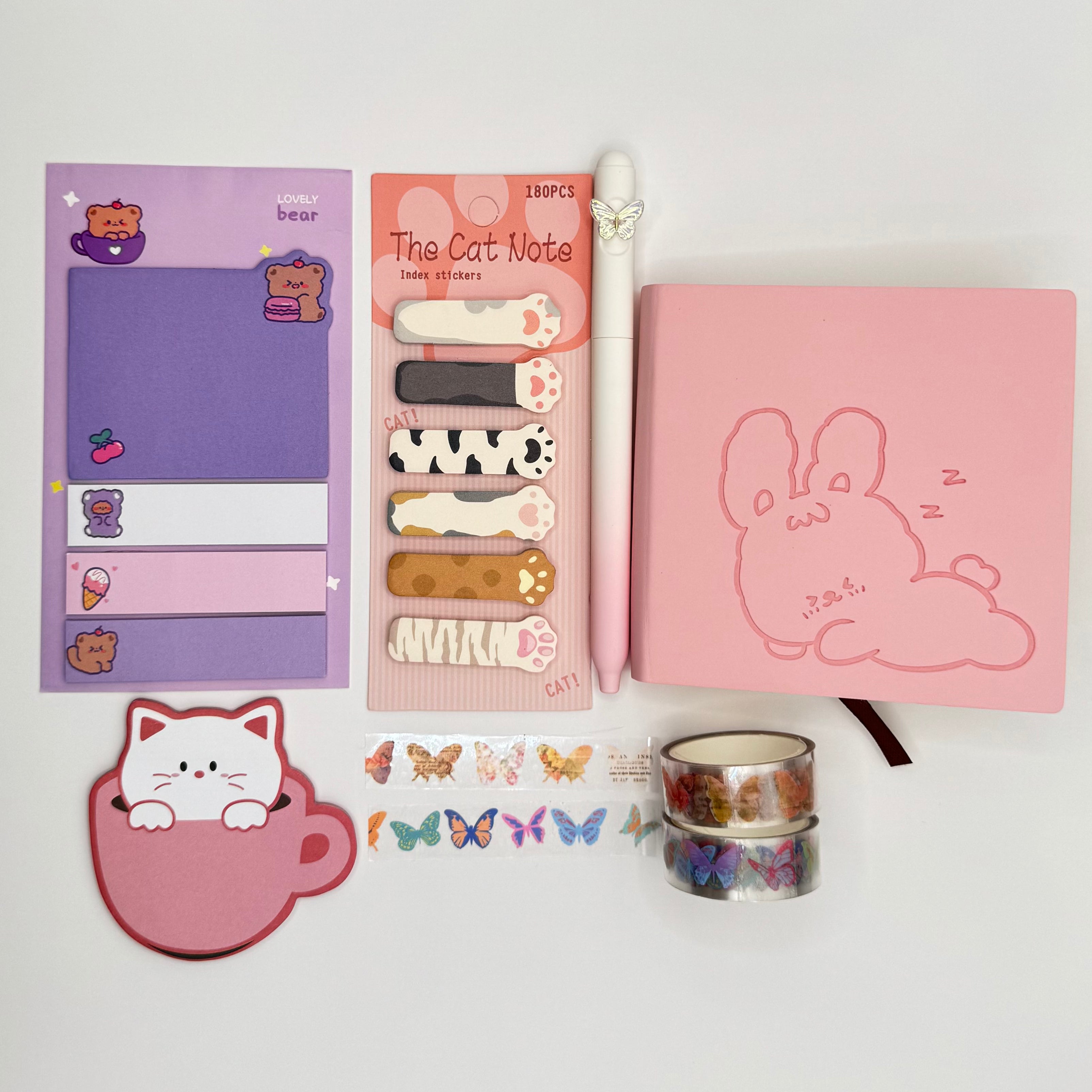 Kawaii pastel book lover stationery gift set